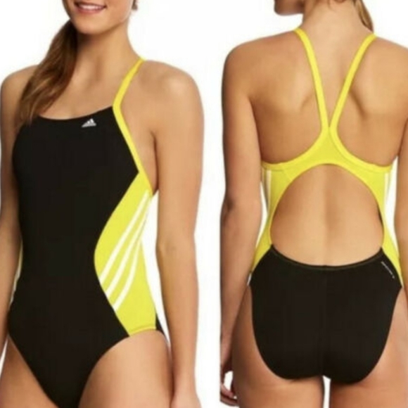 ADIDAS SOLID SPLICE VORTEX SWIMSUIT - Picture 2 of 6